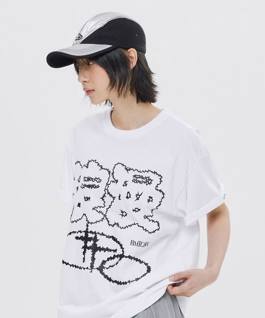 SHINING SLOGAN OVERSIZED STANDARD TEE SHIRT